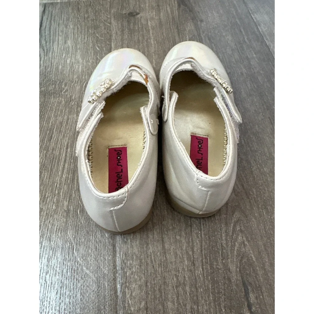 Rachel Shoes Girls Iridescent Mary Jane Flats with Rhinestone Buckle‎ Size 10
